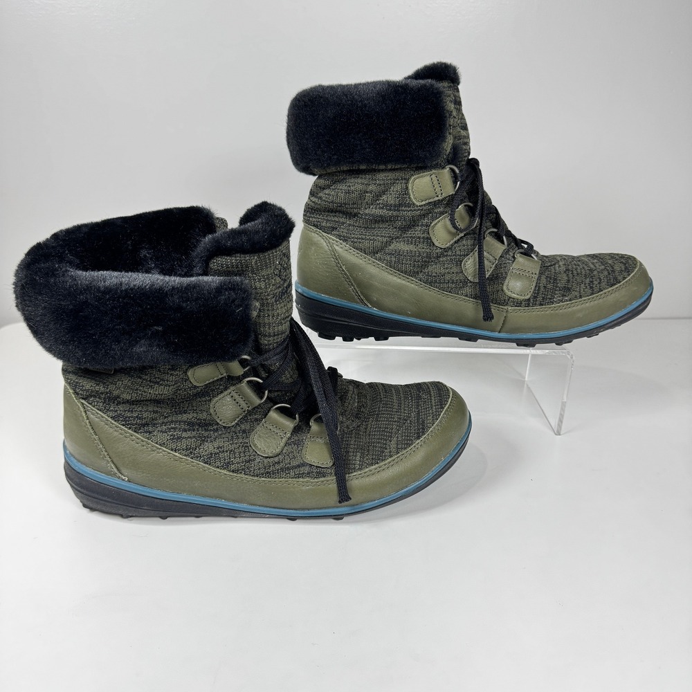 Columbia Womens 9.5 Olive Green Omni-Heat Waterproof Winter Boots BL2753-383